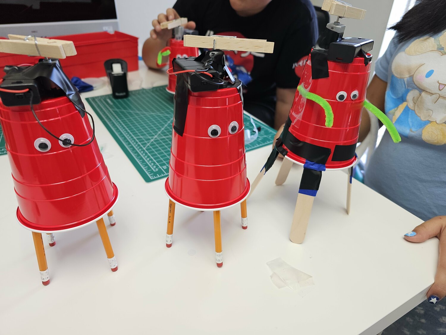 Kids doing science experiment at La Mesa summer camp